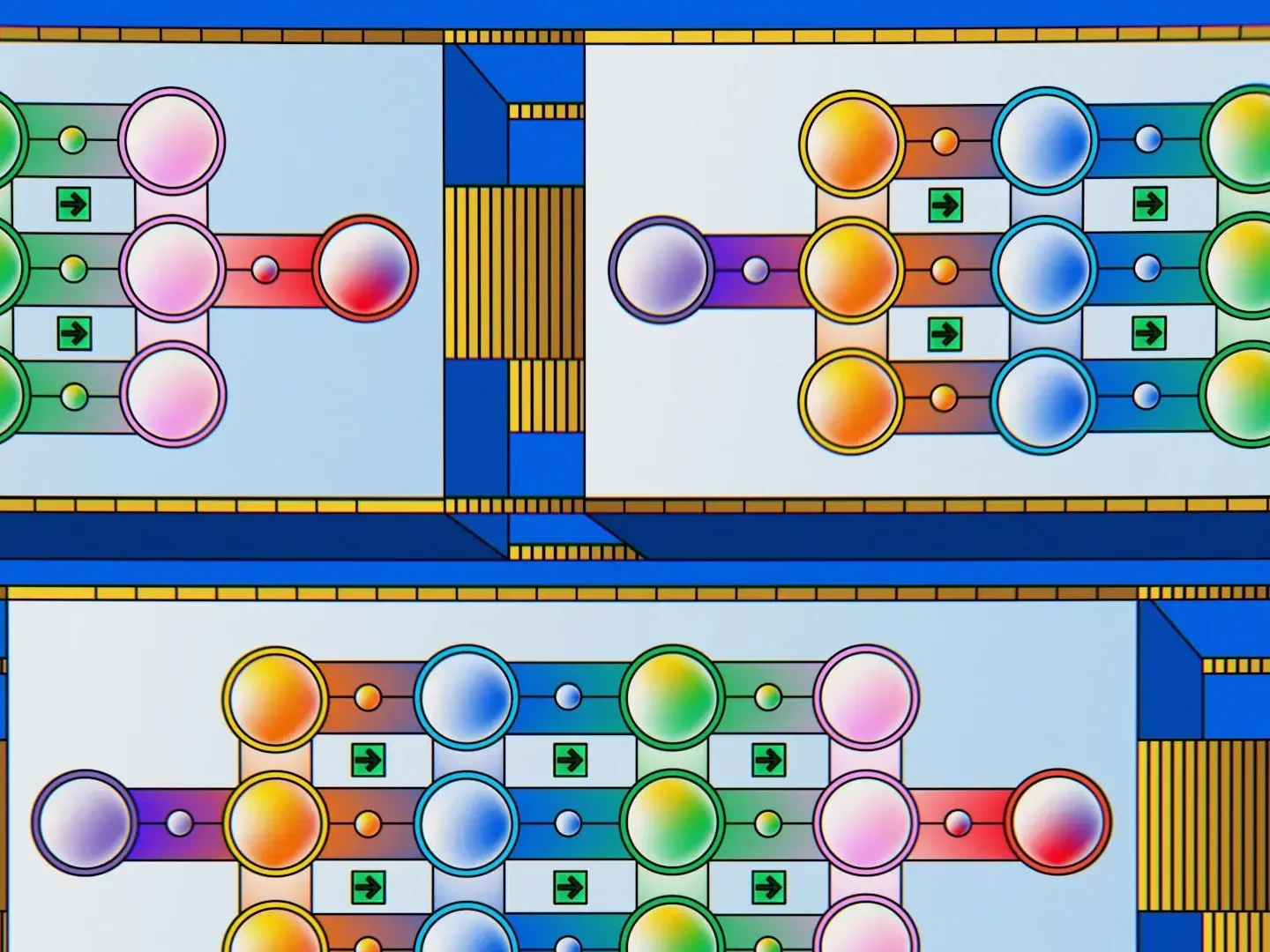 Illustration of AI neural network showcasing the comparison between generative AI and traditional AI for document processing in enterprise workflows
